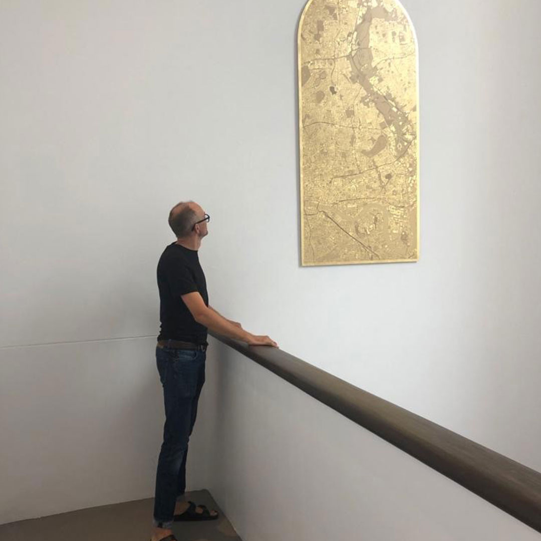 Ewan Eason with his Hackney Mappa Mundi